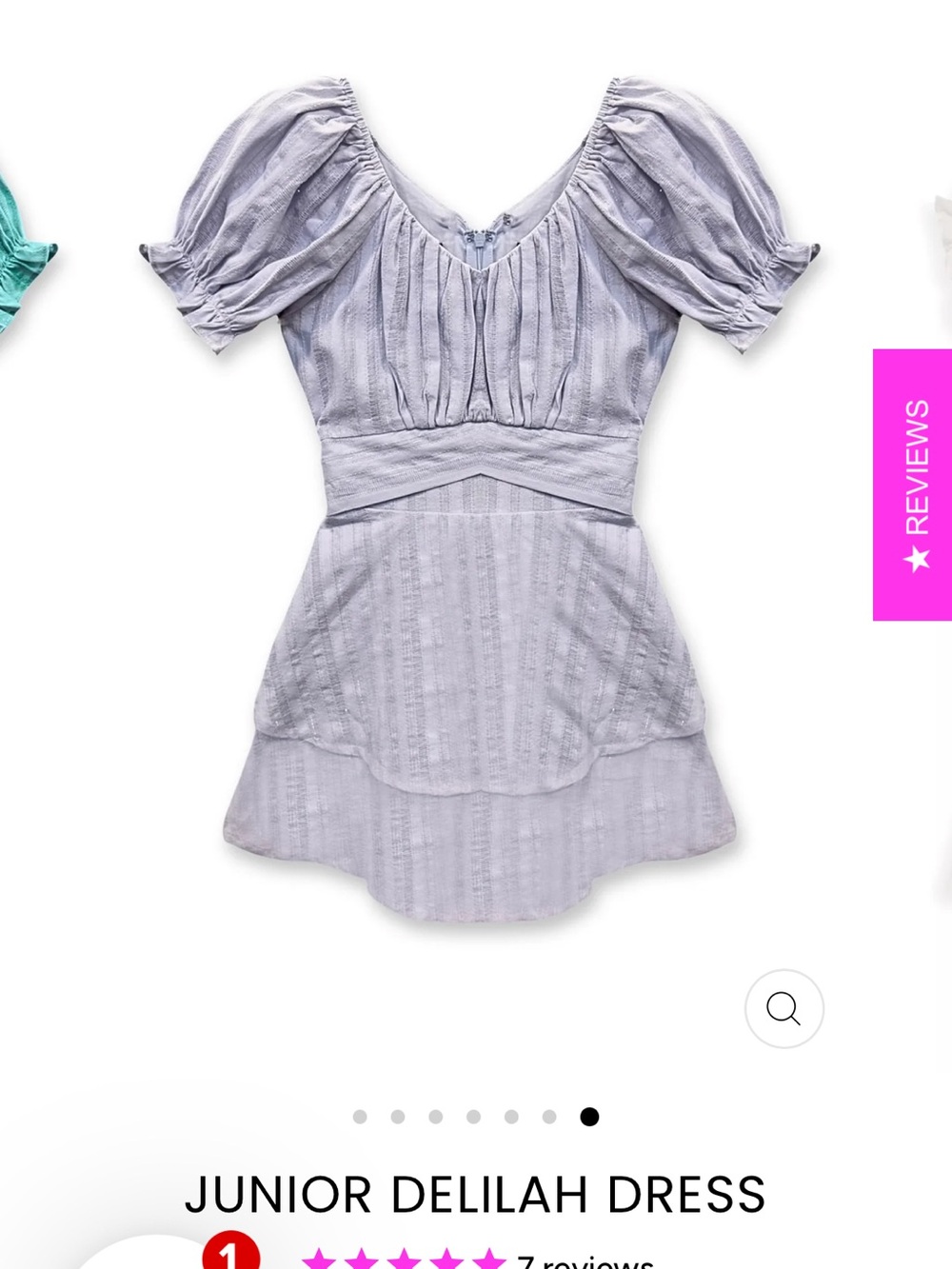 Katie J NYC Delilah Puff-Sleeve Lavender Mini Dress Juniors